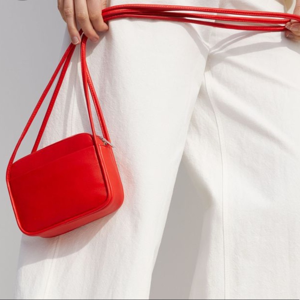 Mini COS Red double strap crossbody bag